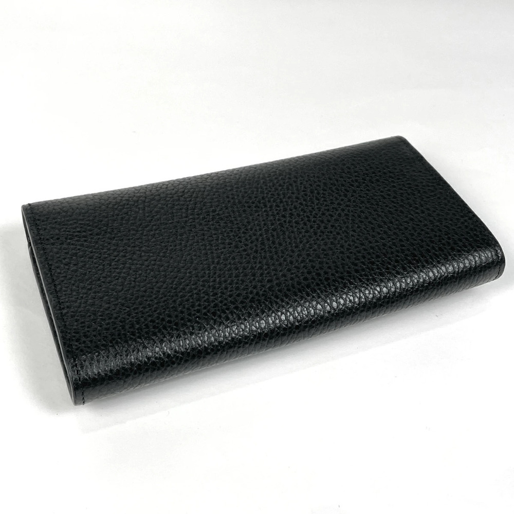 Gucci GG Interlocking Billfold Black Wallet Leather Wallet Long Black
